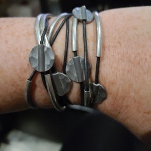 Lizzy James Silver and Black Wrap Bracelet